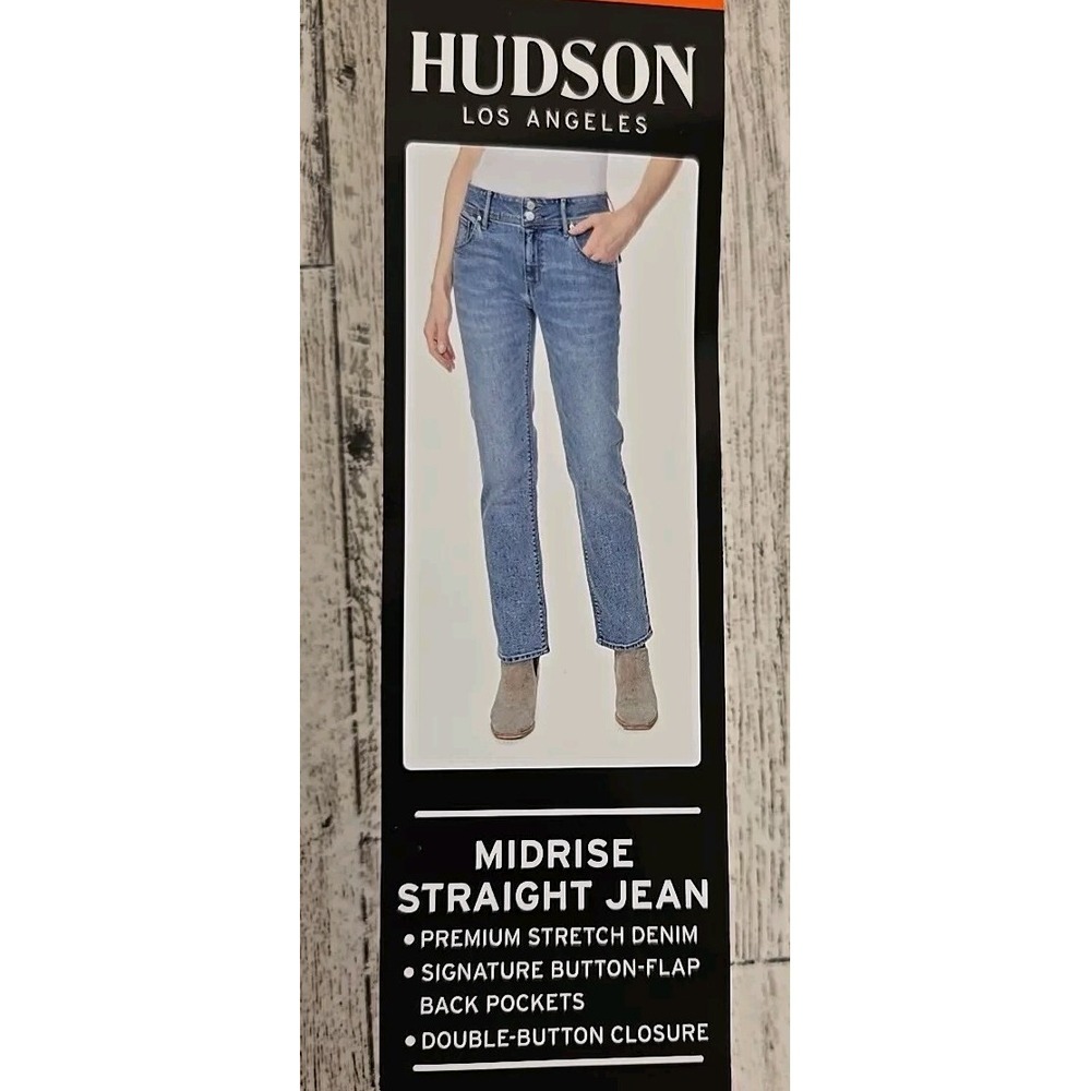 Hudson Los Angeles Jeans 16 Mid Rise Straight Womens Premium Stretch NEW - Picture 10 of 14